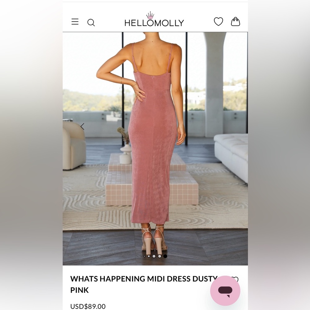 Hello Molly Dusty Pink Midi Dress - Picture 9 of 9